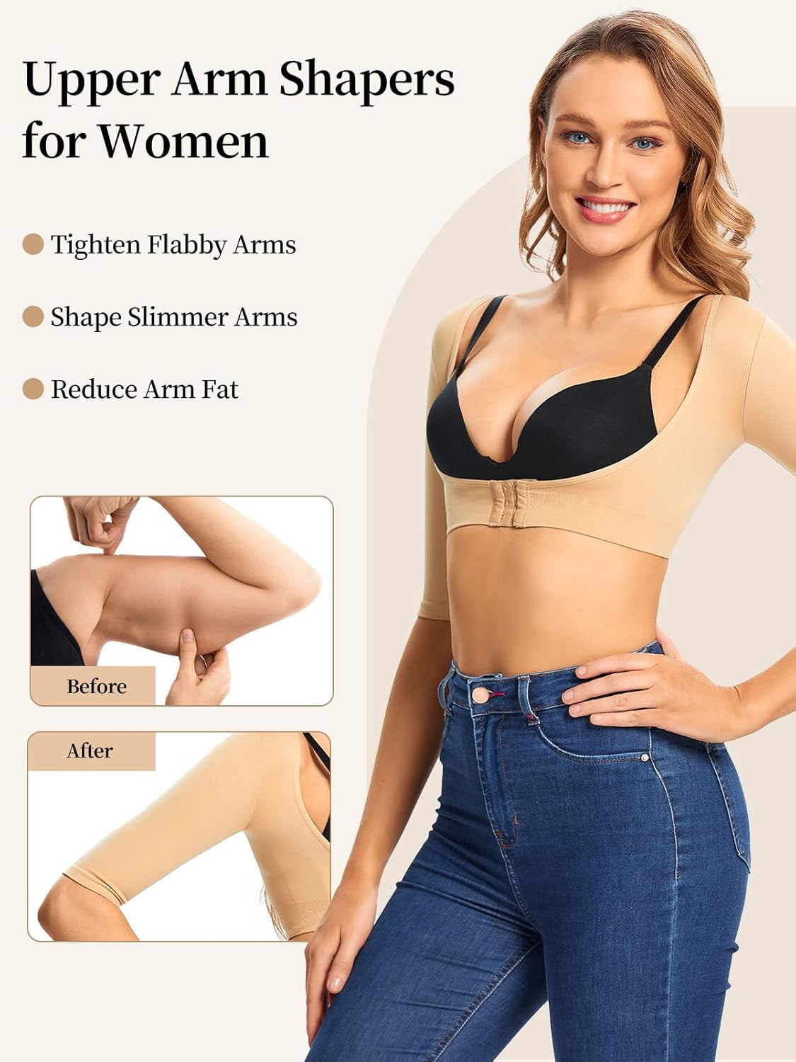 Upper Arm Shapers for Women Compression Sleeves Post Surgery Shapewear Tops Posture Corrector Arm Slimmer Vest