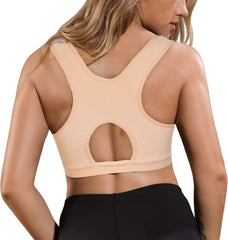 Post-Surgical Bra Wide Adjustable Straps with Front Closure Wirefree