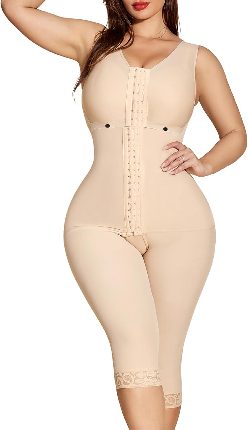 Fajas Colombianas Moldeadoras Shapewear Tummy Control Body Shaper in beige.