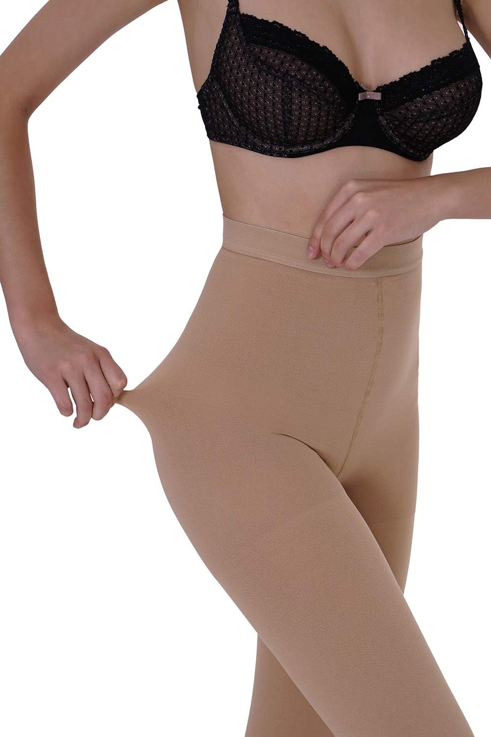 ® Medical Compression Pantyhose for Women Men, 15-20 Mmhg Graduated Compression Tights, Opaque Toeless Compression Stockings Waist High Support Tights for Edema, Varicose Veins, Dvt,Beige XL