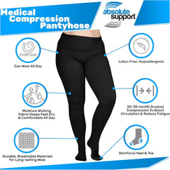 Compression Pantyhose for Women 20-30Mmhg - Varicose Veins and Swelling - A204