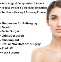 Post Surgical Chin Strap for Women，Anti Snoring Chin Strap，Chin Lipo Compression Garment，Lipo Post Chin Strap，Reusable Silicone Chin Strap (Black)