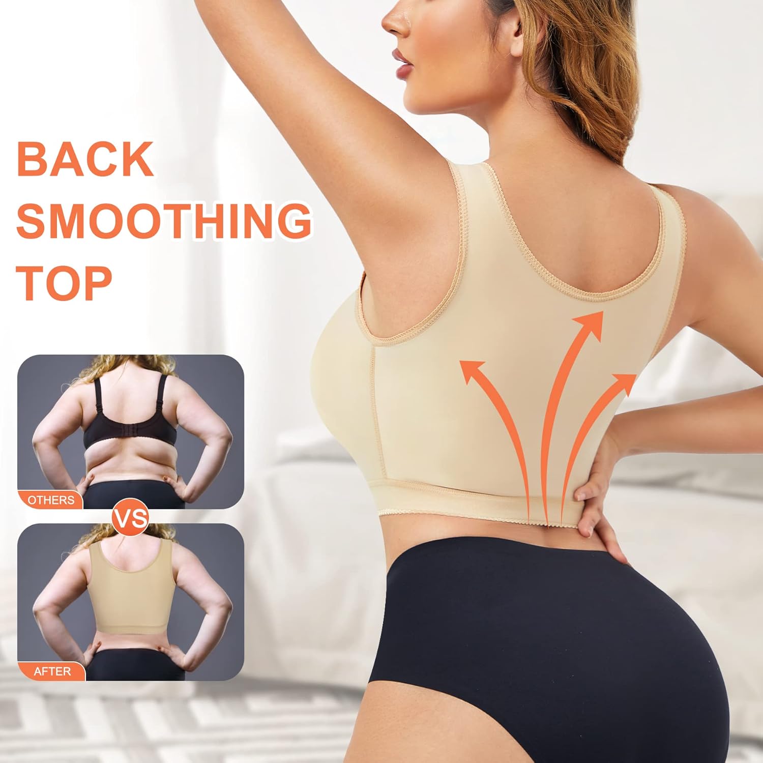 Adjustable Front Closure Bras for Women Post Surgery Bra Compression Tank Top Posture Corrector Shapewear Top