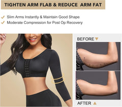 Arm Shaper for Women Post Surgery Arm Lipo Compression Sleeves Slimming Arm Front Closure Shapewear Bra
