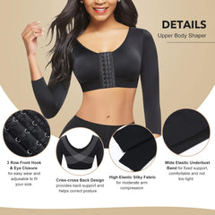 Arm Shaper for Women Post Surgery Arm Lipo Compression Sleeves Slimming Arm Front Closure Shapewear Bra