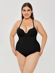 Women's Ultra Firm Control Body Shaper in black, 90% nylon and 10% spandex, featuring a pull-on closure.