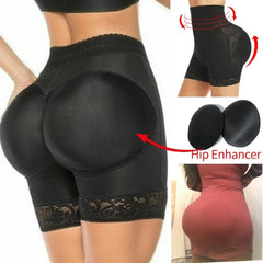 Booty Pads Shapewear Hip Enhancer Panty for a Sexy SilhouetteShapewear hip enhancer body shaper panty in black, padded for enhanced curves and high waist style.